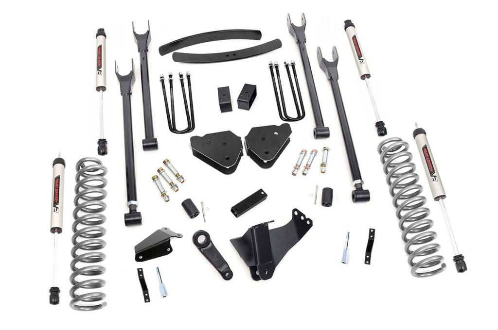 Rough Country 6 Inch Lift Kit Gas 4 Link No OVLDS V2 Ford F-250/F-350 Super Duty (05-07)