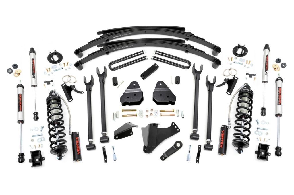 Rough Country 6 Inch Lift Kit Diesel 4 Link RR Spring C/O V2 Ford F-250/F-350 Super Duty (05-07)
