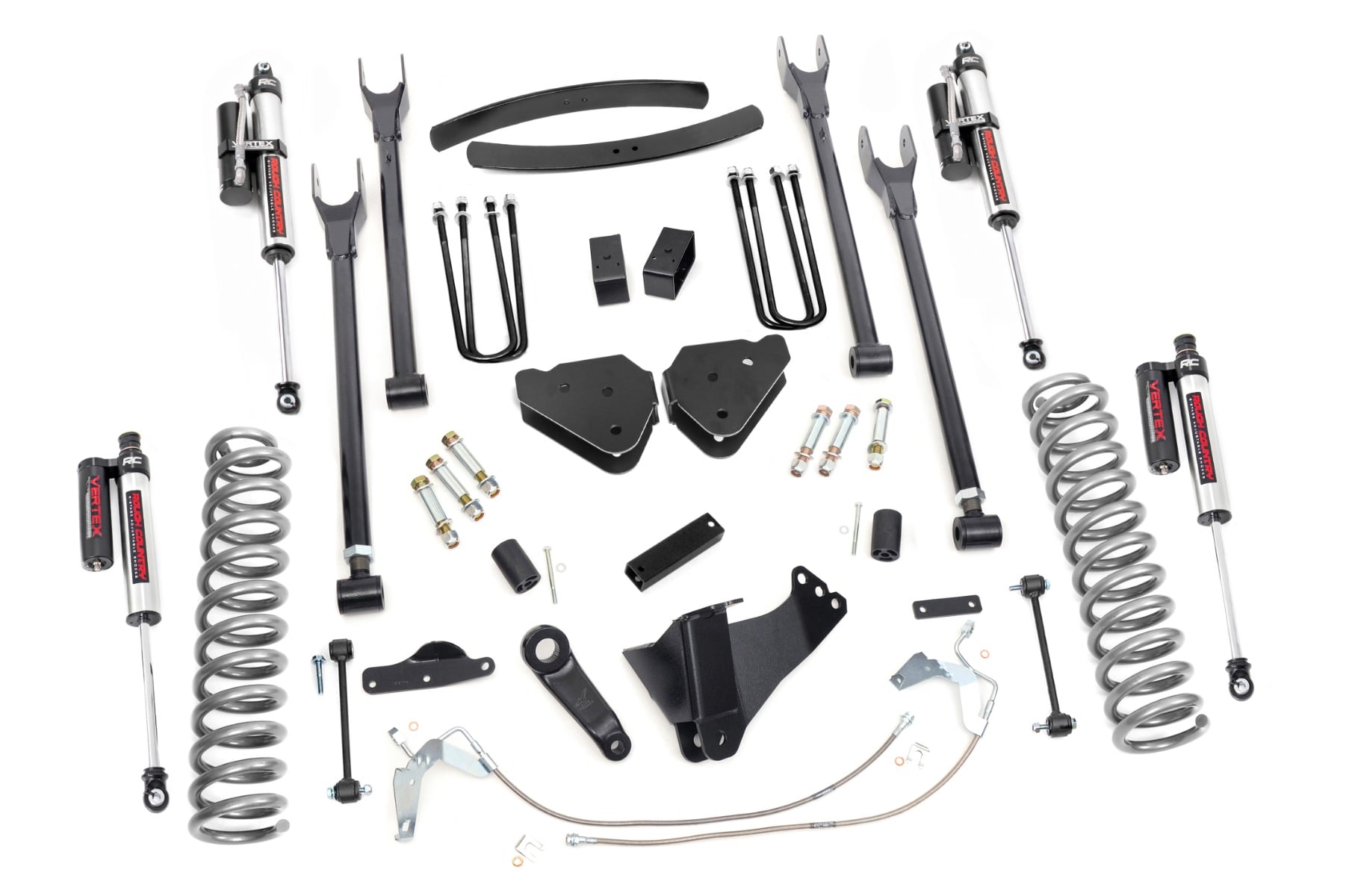 Rough Country 6 Inch Lift Kit Gas 4 Link Vertex Ford F-250/F-350 Super Duty (08-10)