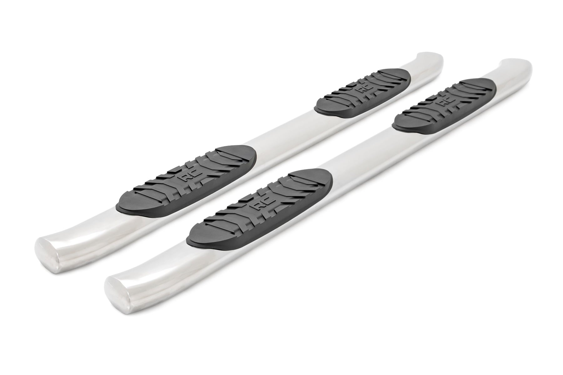 Rough Country Oval Nerf Steps Stainless Crew Cab DEF Tank Chevy/GMC 1500/2500HD/3500HD (07-19 & Classic)