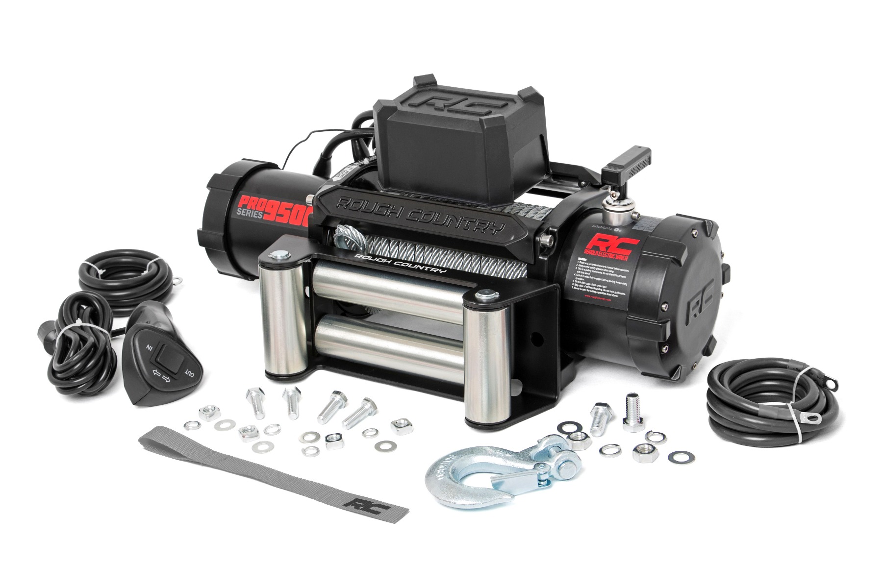 Rough Country 9500-Lb Pro Series Winch Steel Cable