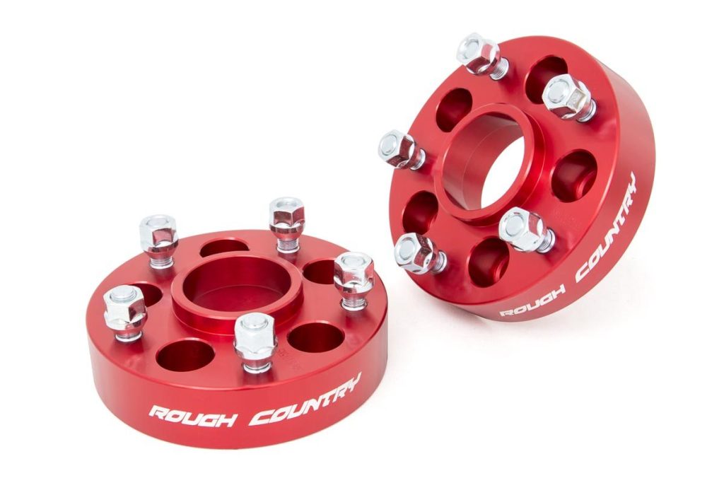 Rough Country 1.5 Inch Wheel Adapters 5x4.5 to 5x5 Red Jeep Cherokee XJ/Comanche MJ/Wrangler TJ