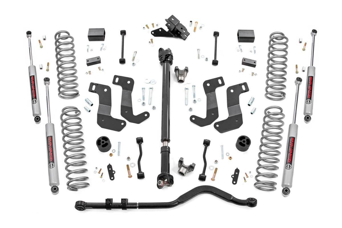 Rough Country 3.5 Inch Lift Kit C/A Drop FR D/S Jeep Wrangler JL 4WD (2018-2023)