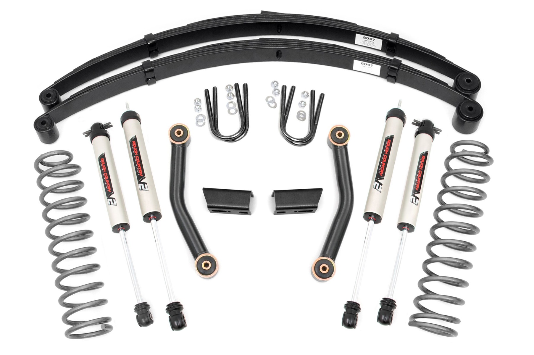 Rough Country 3 Inch Lift Kit Series II RR Springs V2 Jeep Cherokee XJ (84-01)
