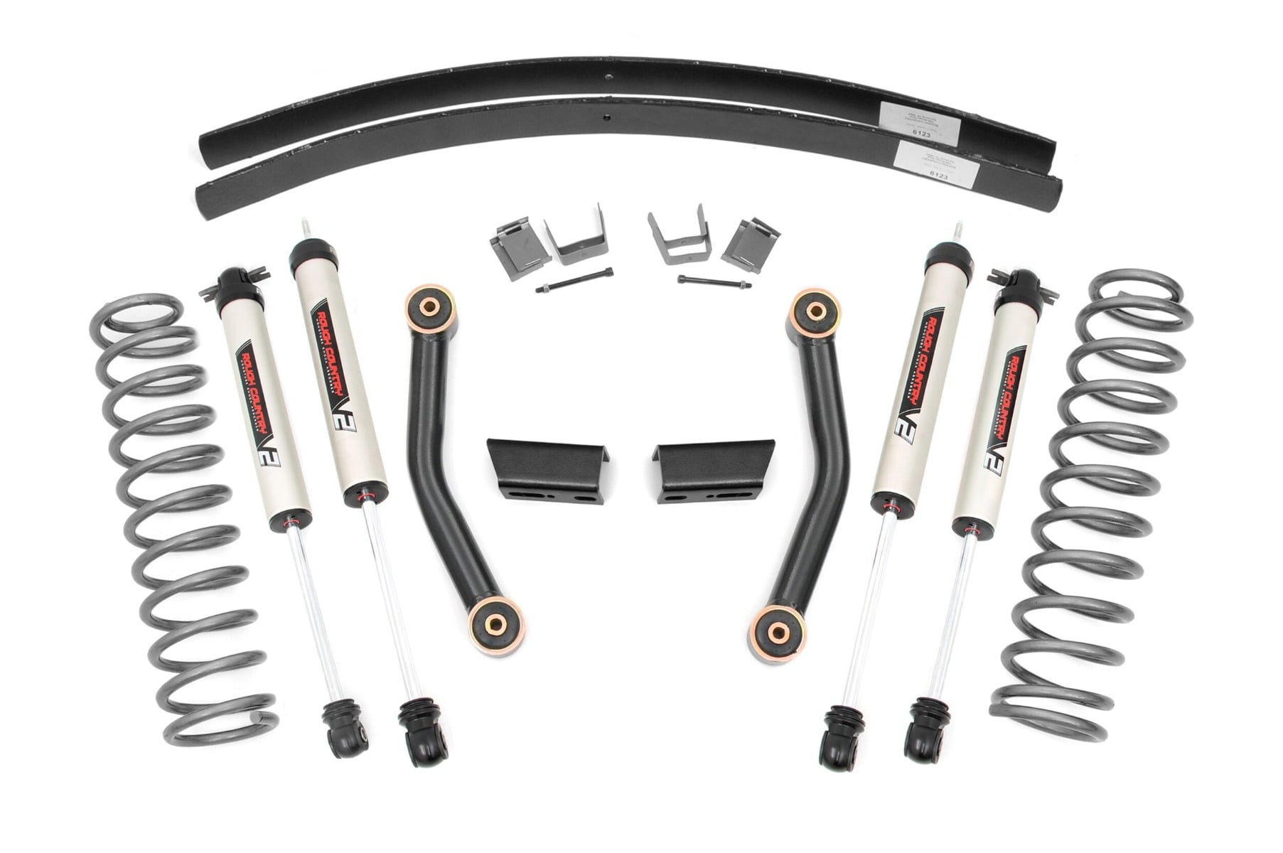 Rough Country 3 Inch Lift Kit SII RR AAL V2 Shocks Jeep Cherokee XJ 2WD/4WD (84-01)