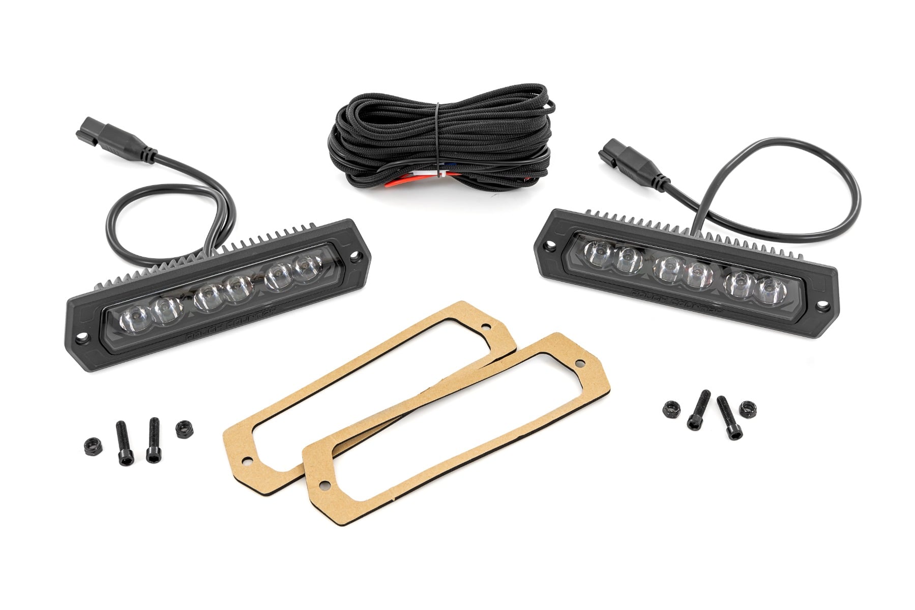 Rough Country 6 Inch Black Series LED Lights Flush Mount Pair