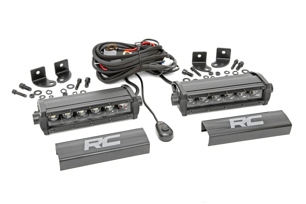 Rough Country 6 Inch Black Series LED Light Bar Single Row Pair