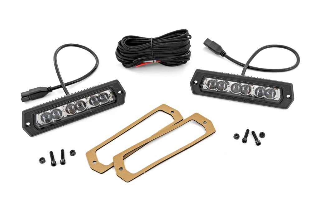 Rough Country 6 Inch Chrome Series LED Lights Flush Mount Pair