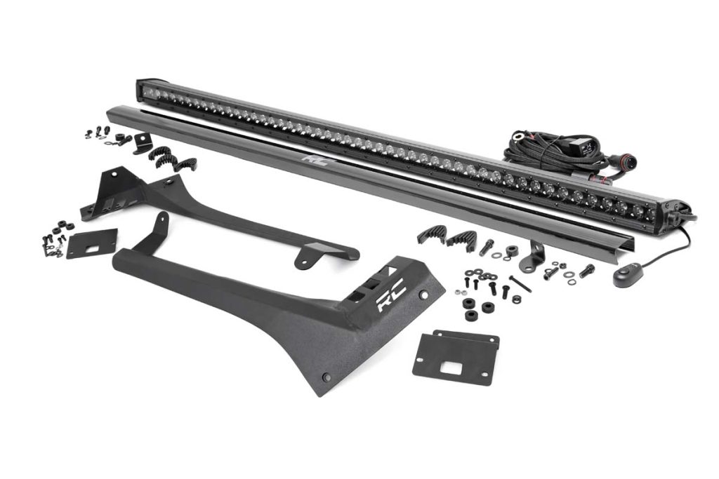 Rough Country LED Light Kit Windshield Mount 50″ BLK Single Row Jeep Gladiator JT/Wrangler JL (18-26)