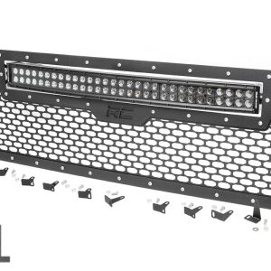 Rough Country Mesh Grille 30β³ Dual Row LED Black Amber DRL GMC Sierra 1500 (14-15)