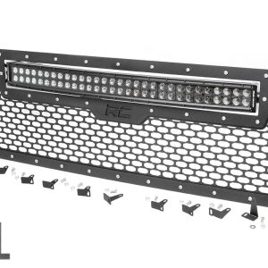 Rough Country Mesh Grille 30β³ Dual Row LED Black White DRL GMC Sierra 1500 (14-15)