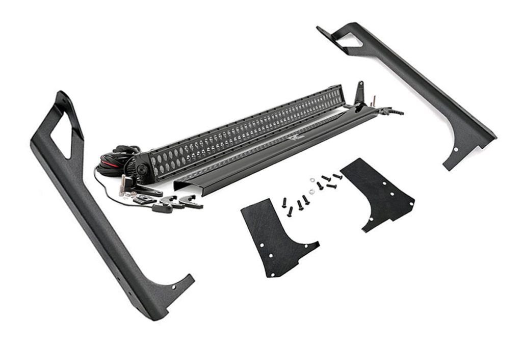 Rough Country LED Light Kit Windshield Mount 50″ Black Dual Row Jeep Wrangler TJ (97-06)