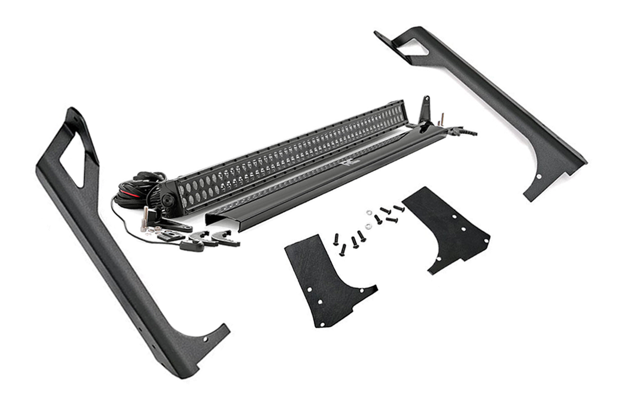 Rough Country LED Light Kit Windshield Mount 50″ Black Dual Row Jeep Wrangler TJ (97-06)