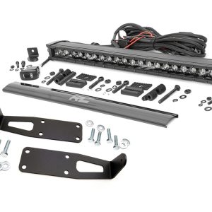 Rough Country LED Light Kit Bumper Mount 20β³ Black Single Row White DRL Ram 2500 (03-18)/3500 (03-18)