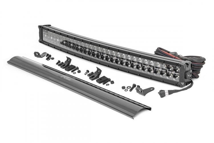 Rough Country LED Light Kit Bumper Mount 30″ Black Dual Row White DRL Toyota 4Runner (14-20)