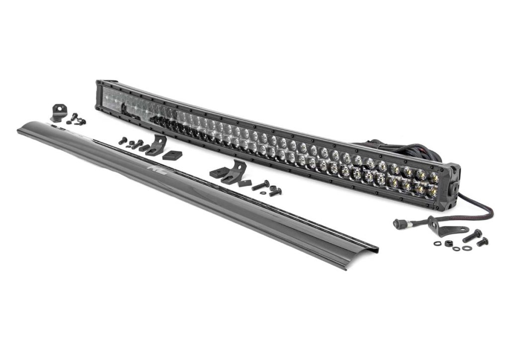Rough Country 40 Inch Black Series LED Light Bar Curved Dual Row Cool White DRL