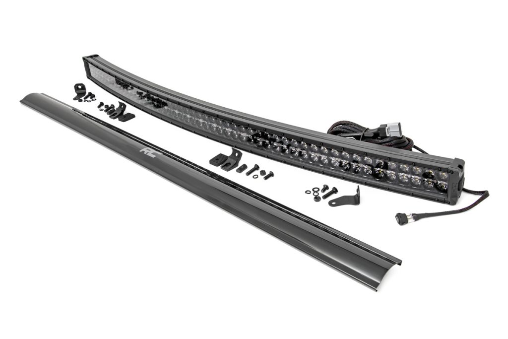 Rough Country 54 Inch Black Series LED Light Bar Curved Dual Row Cool White DRL