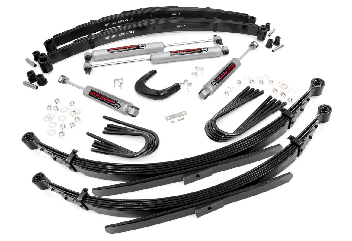 Rough Country 4 Inch Lift Kit 56 Inch Rear Springs Chevy/GMC 3/4-Ton Suburban/C25/K25 Truck (73-76)