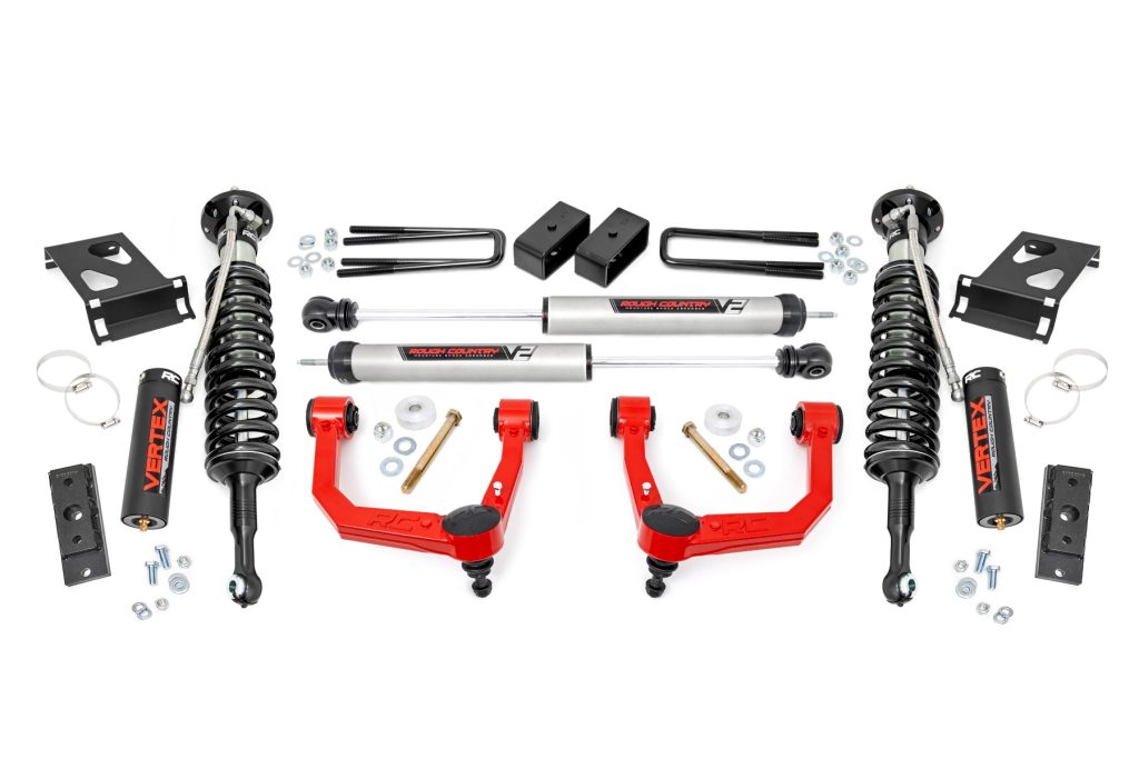Rough Country 3.5 Inch Lift Kit Red UCA Vertex/V2 Toyota Tacoma 2WD/4WD (2005-2023)