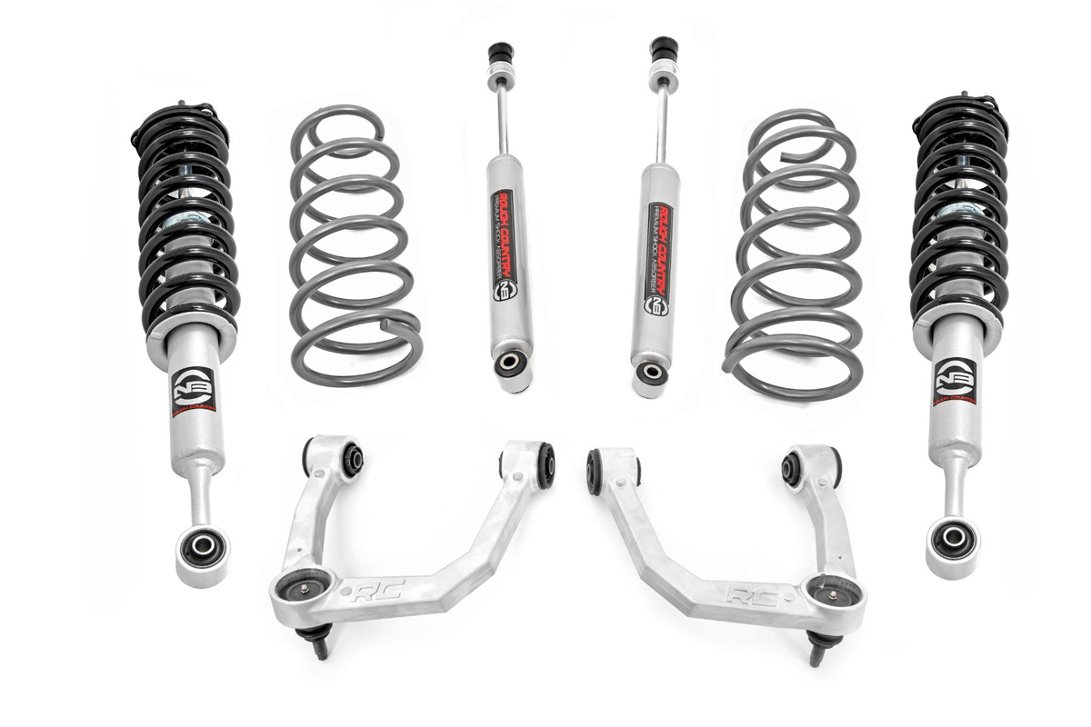 Rough Country 3 Inch Lift Kit Upper Control Arms RR Coils N3 Struts Toyota 4Runner (10-24)