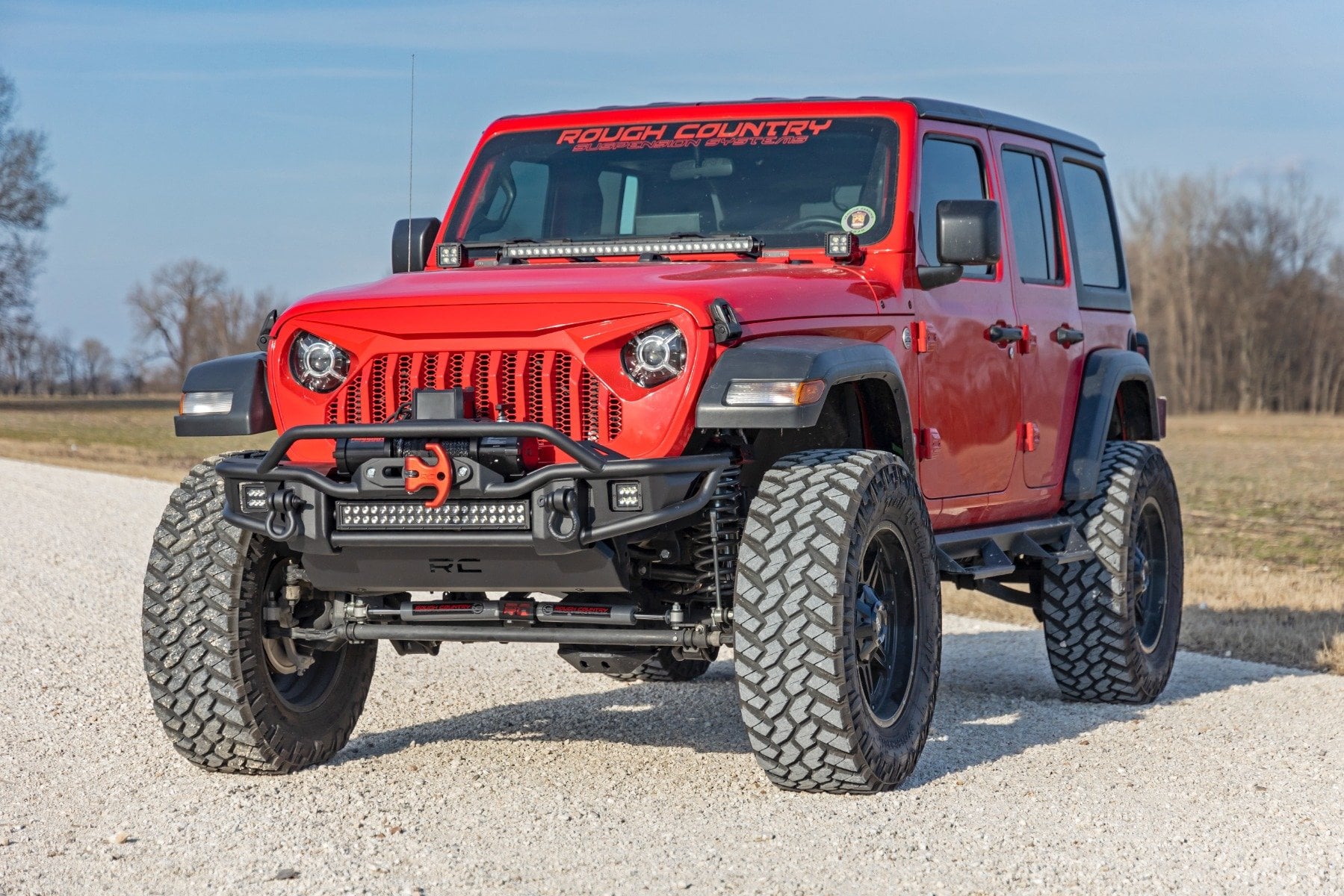 Rough Country 3.5 Inch lift Kit C/A Drop FR D/S Jeep Wrangler Unlimited 4WD (24-26)