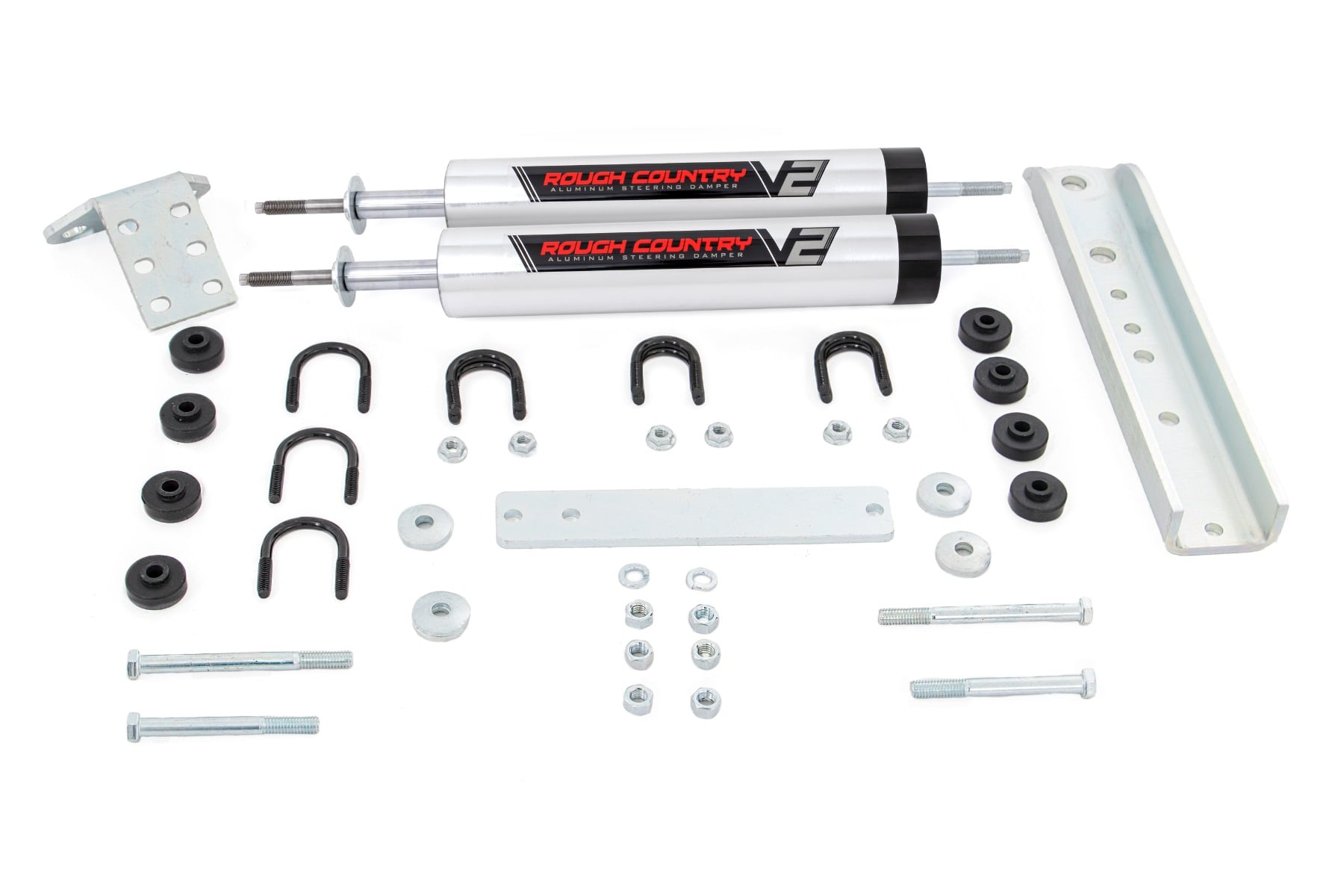 Rough Country V2 Steering Stabilizer Dual Ford Bronco/F-150/F-250 (1980-1998)