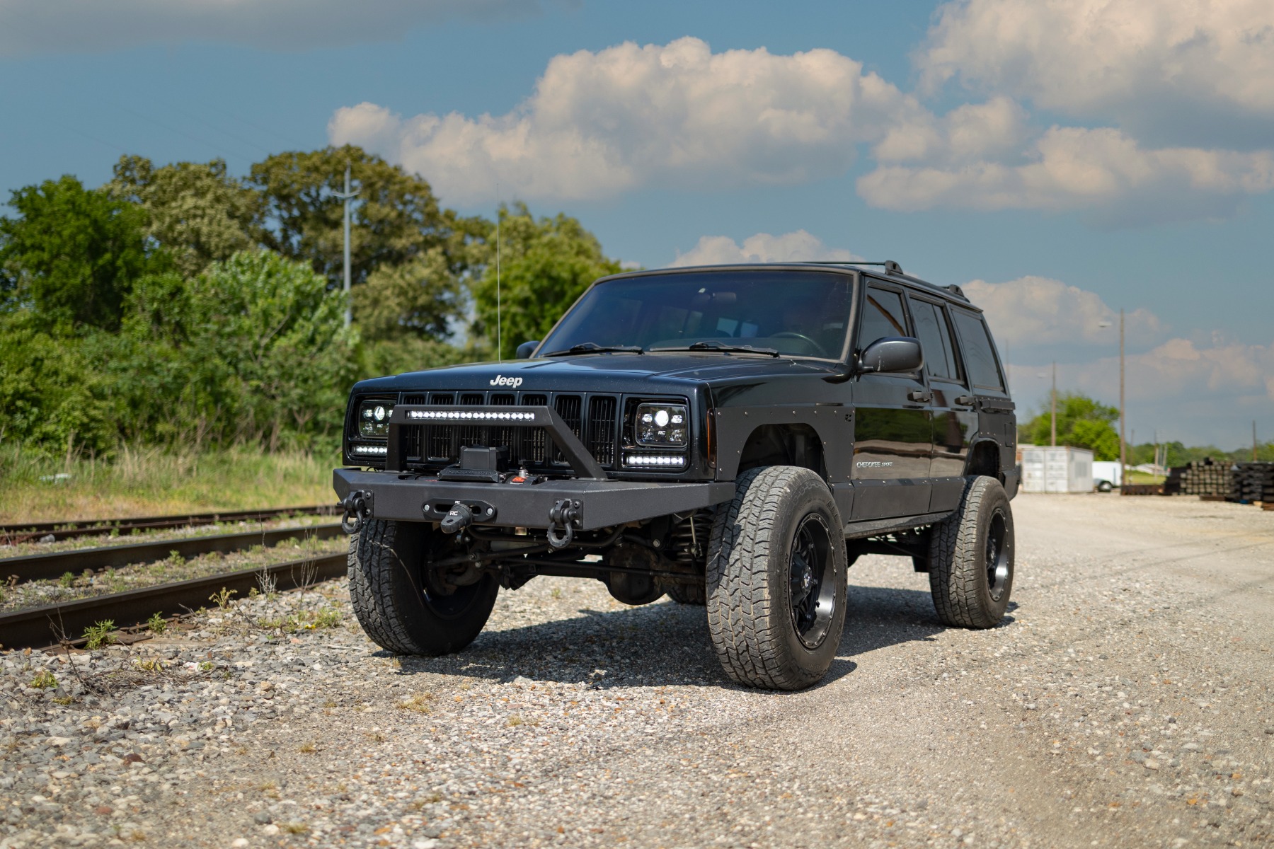 Rough Country 8 Inch Black Series LED Light Bar Single Row Pair