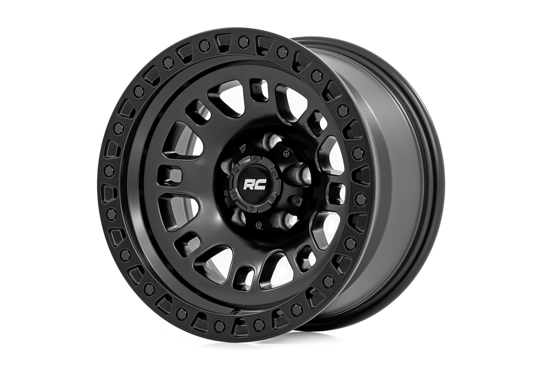 Rough Country 82 Series Wheel One-Piece Semi Gloss Black 18x9 5x4.5 0mm