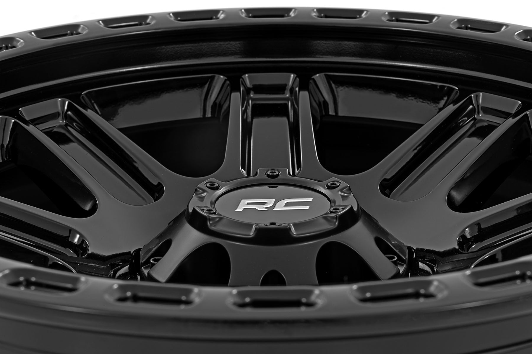 Rough Country 84 Series Wheel One-Piece Gloss Black 15x8 5x5.5 -19mm