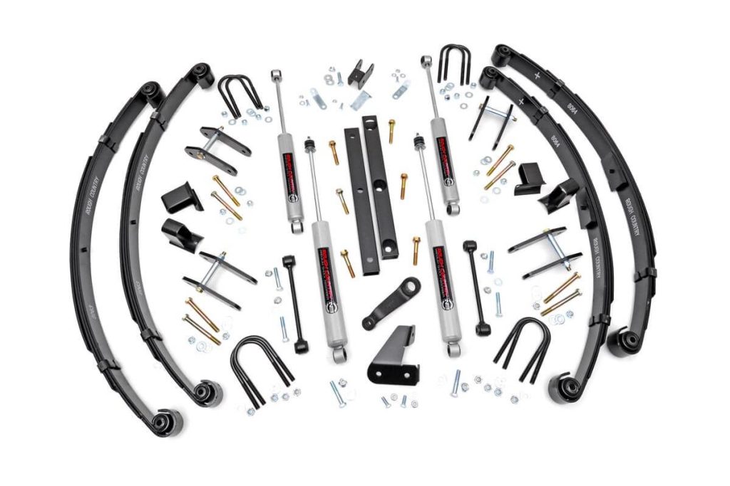 Rough Country 4.5 Inch Lift Kit Power Steering Jeep Wrangler YJ 4WD (1987-1995)