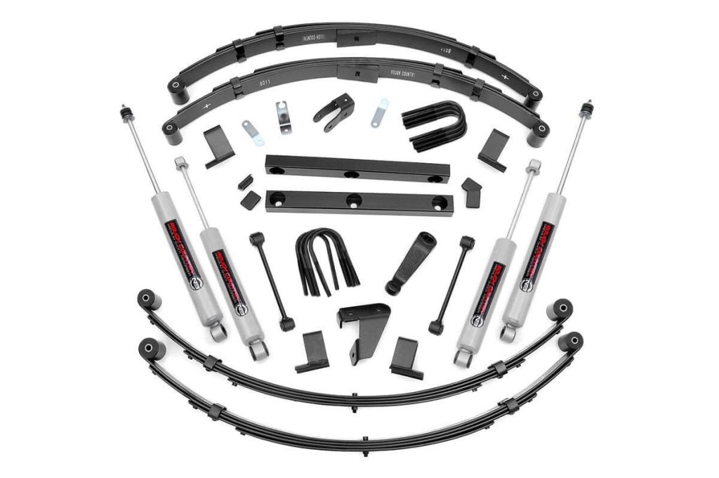 Rough Country 4 Inch Lift Kit Power Steer Jeep Wrangler YJ 4WD (1987-1995)