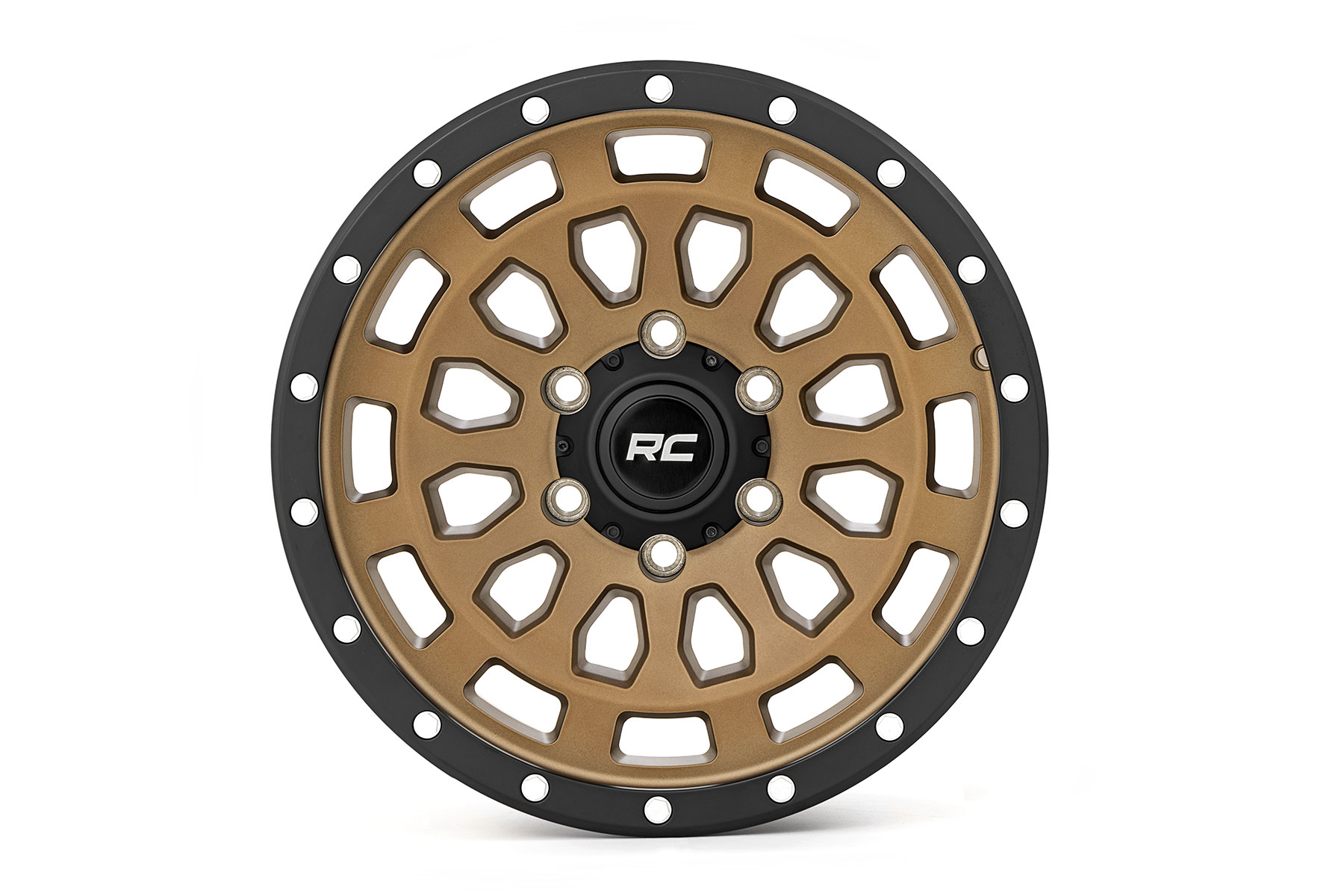 Rough Country 87 Series Wheel Simulated Beadlock Bronze/Black 17x8.5 5x5 +0mm
