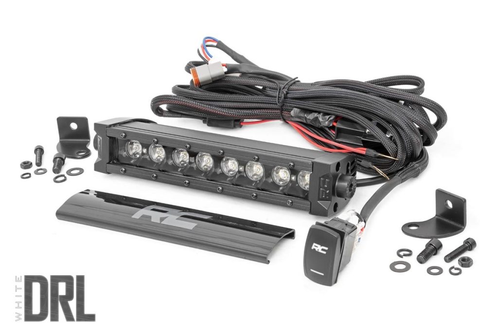 Rough Country 8 Inch Black Series LED Light Bar Single Row Cool White DRL