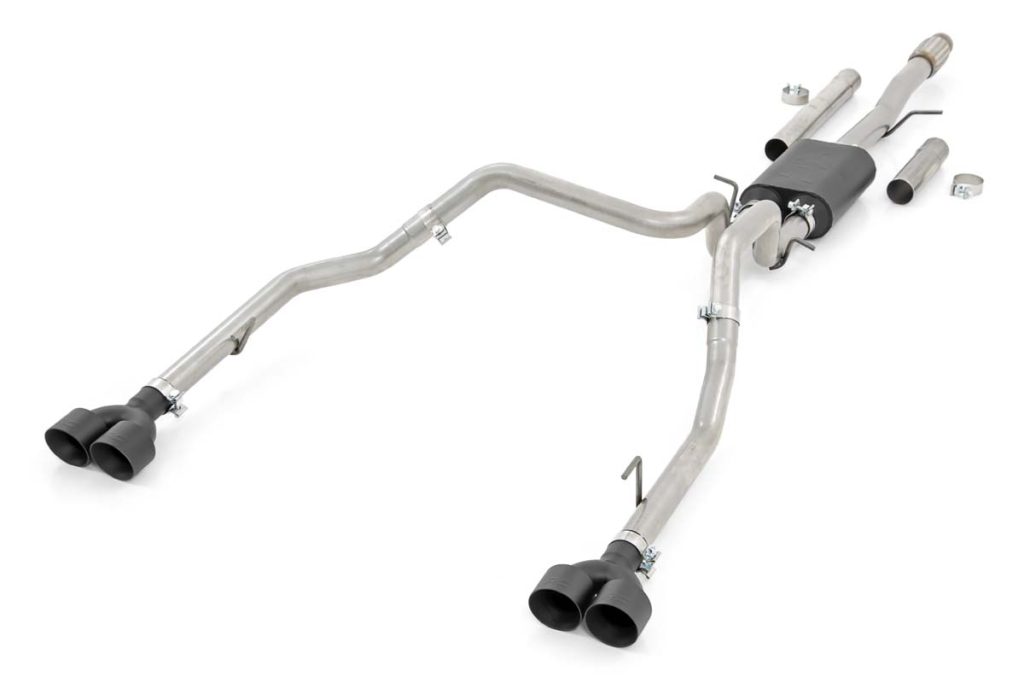 Rough Country Performance Exhuast Stainless Crew/Dbl RR Exit Chevy/GMC Sierra/Silverado 1500 (19-26)