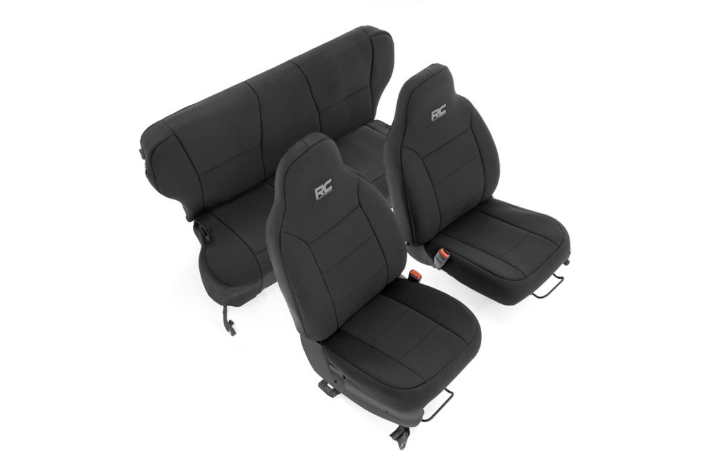 Rough Country Seat Covers Non Detach Headrest FR & RR Jeep Cherokee XJ 2WD/4WD (97-01)