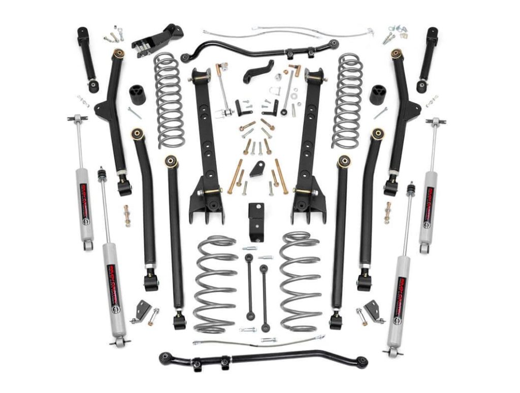 Rough Country 4 Inch Lift Kit Long Arm Jeep Wrangler TJ 4WD (1997-2006)