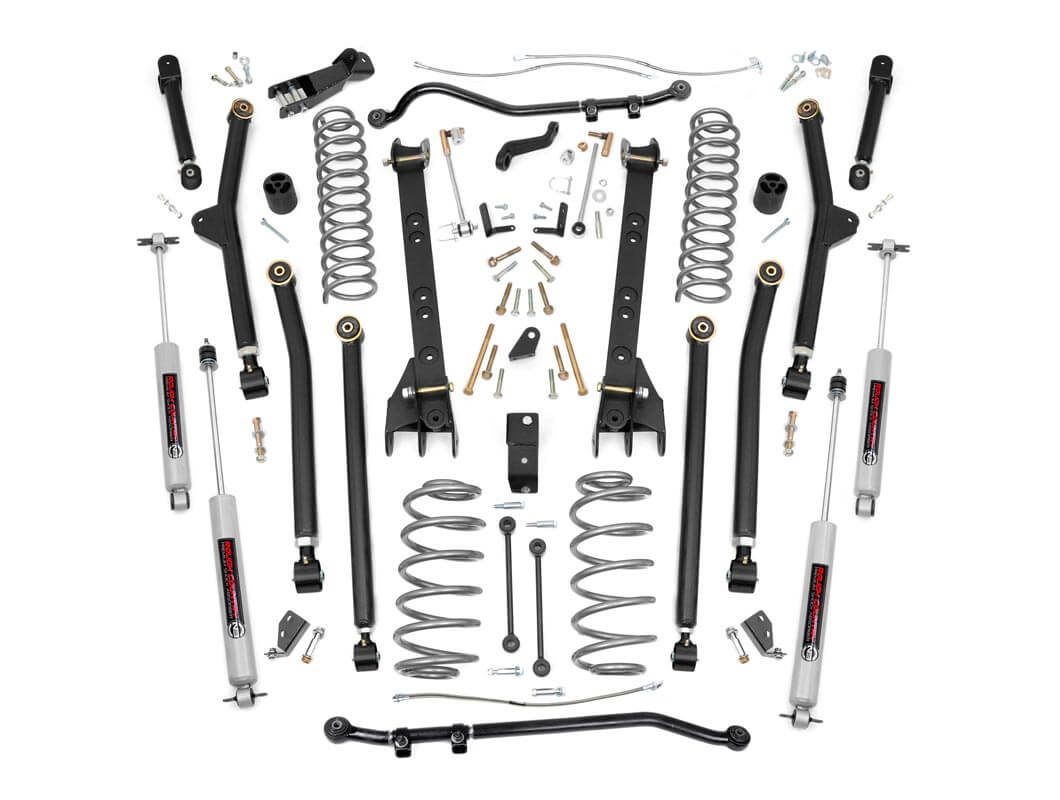 Rough Country 4 Inch Lift Kit Long Arm Jeep Wrangler TJ 4WD (1997-2006)