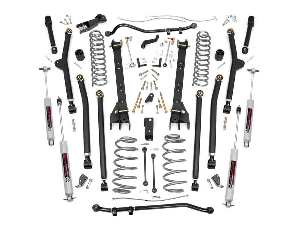 Rough Country 4 Inch Lift Kit Long Arm Jeep Wrangler Unlimited 4WD (2004-2006)