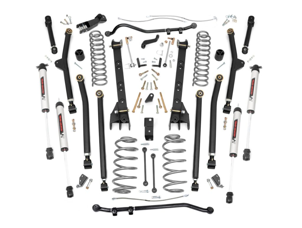 Rough Country 4 Inch Lift Kit Long Arm V2 Jeep Wrangler TJ 4WD (1997-2006)