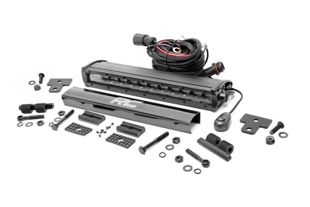 Rough Country LED Light Bumper Mount 12β³ Black Single Row Can-Am Defender HD 8/HD 9/HD 10