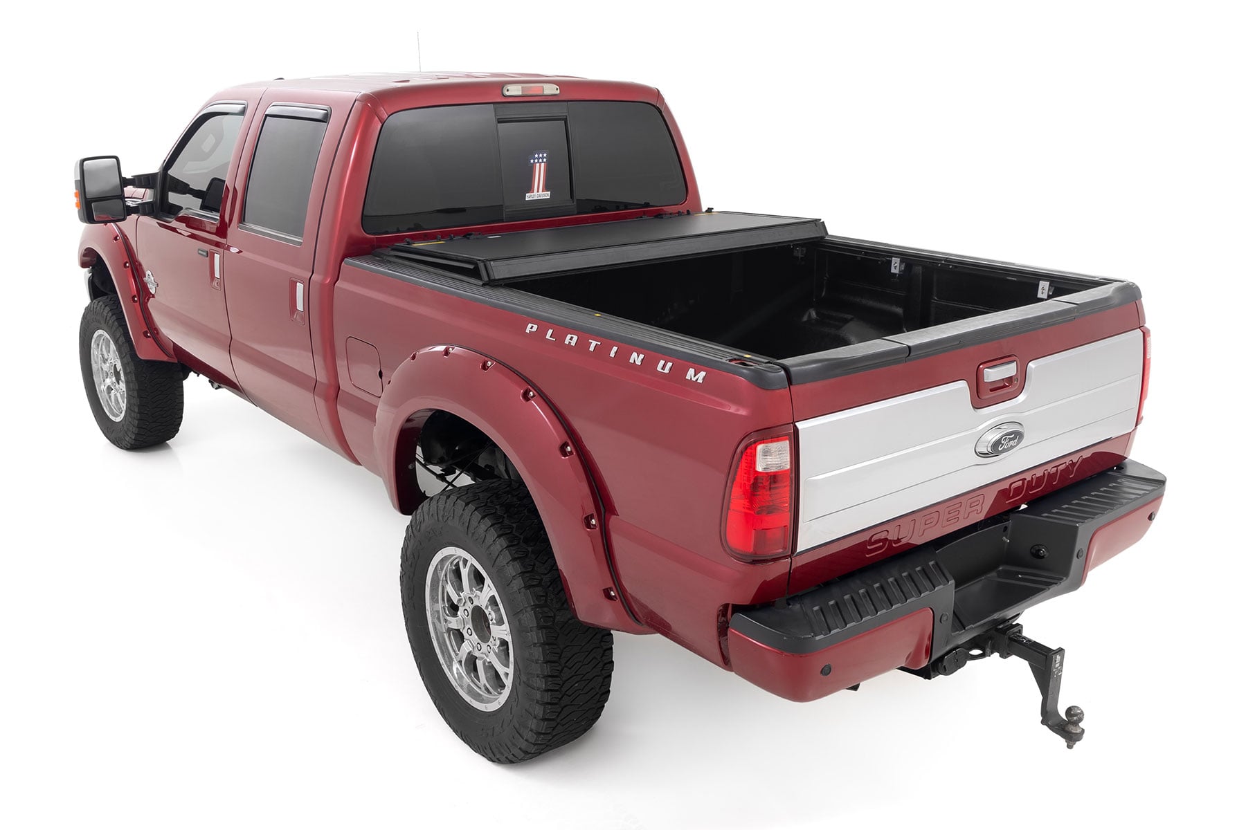 Rough Country Hard Tri-Fold Flip Up Bed Cover 6β10β Bed Ford F-250/F-350 Super Duty (99-16)