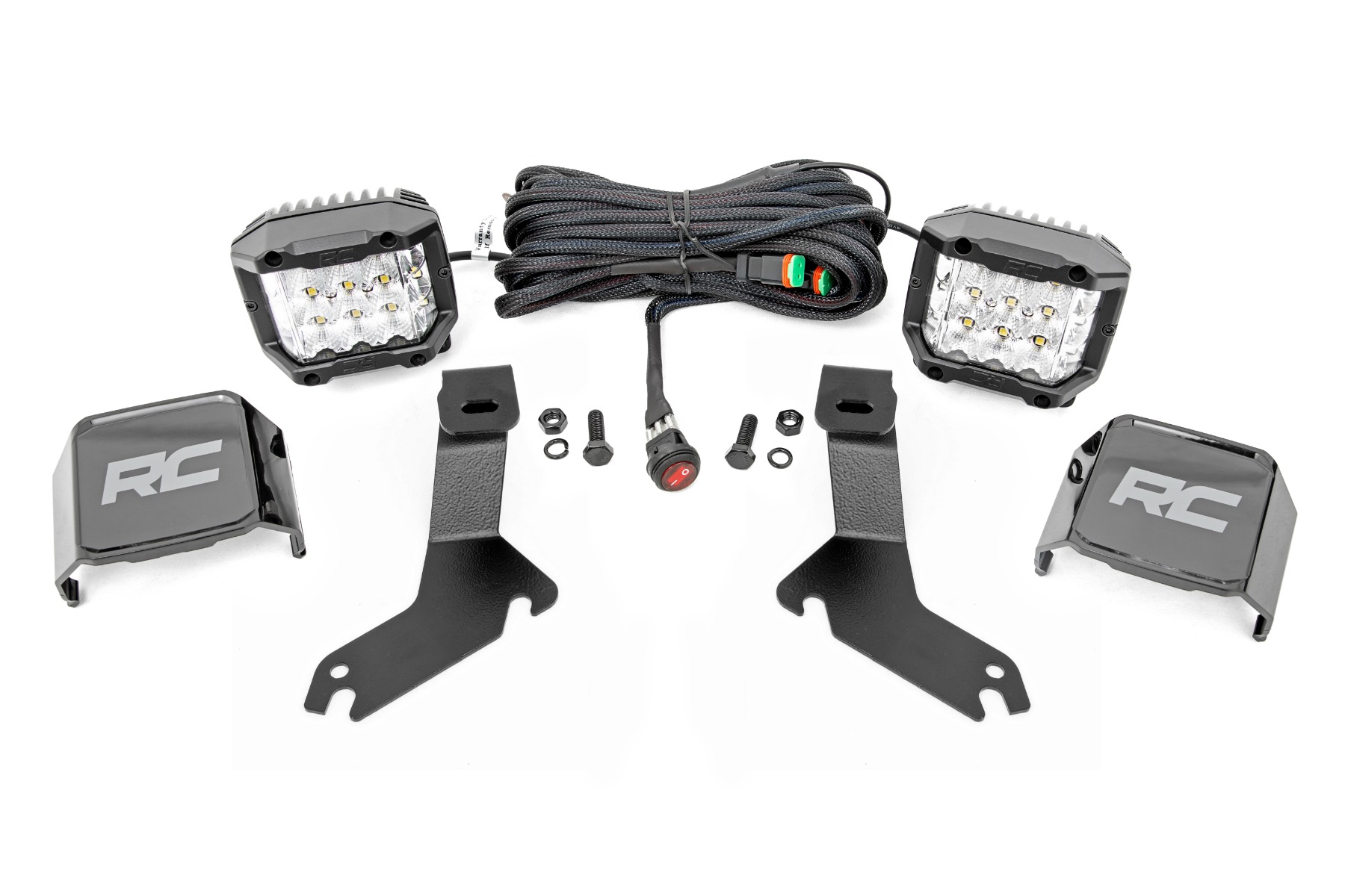 Rough Country LED Light Kit Ditch Mount 3β³ OSRAM Wide Chevy Silverado 1500 (99-06)/Tahoe (00-06)