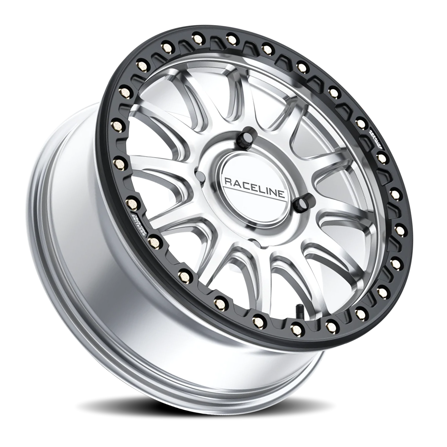 Raceline Alpha Beadlock UTV 15x10 4x137 +10 Hyper Silver - Image 2