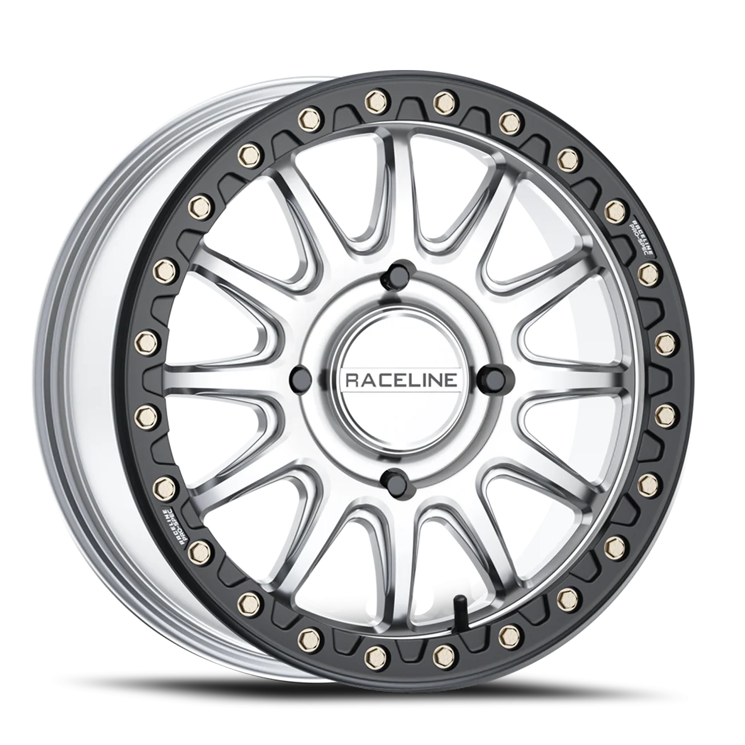 Raceline Alpha Beadlock UTV 15x10 4x156 +10 Hyper Silver