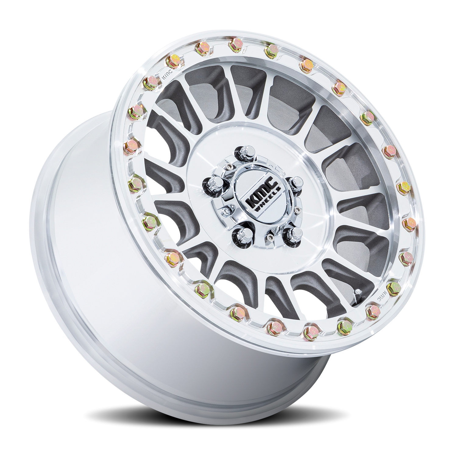 KMC Impact UTV Beadlock 15x8 4x156 0 Silver - Image 2