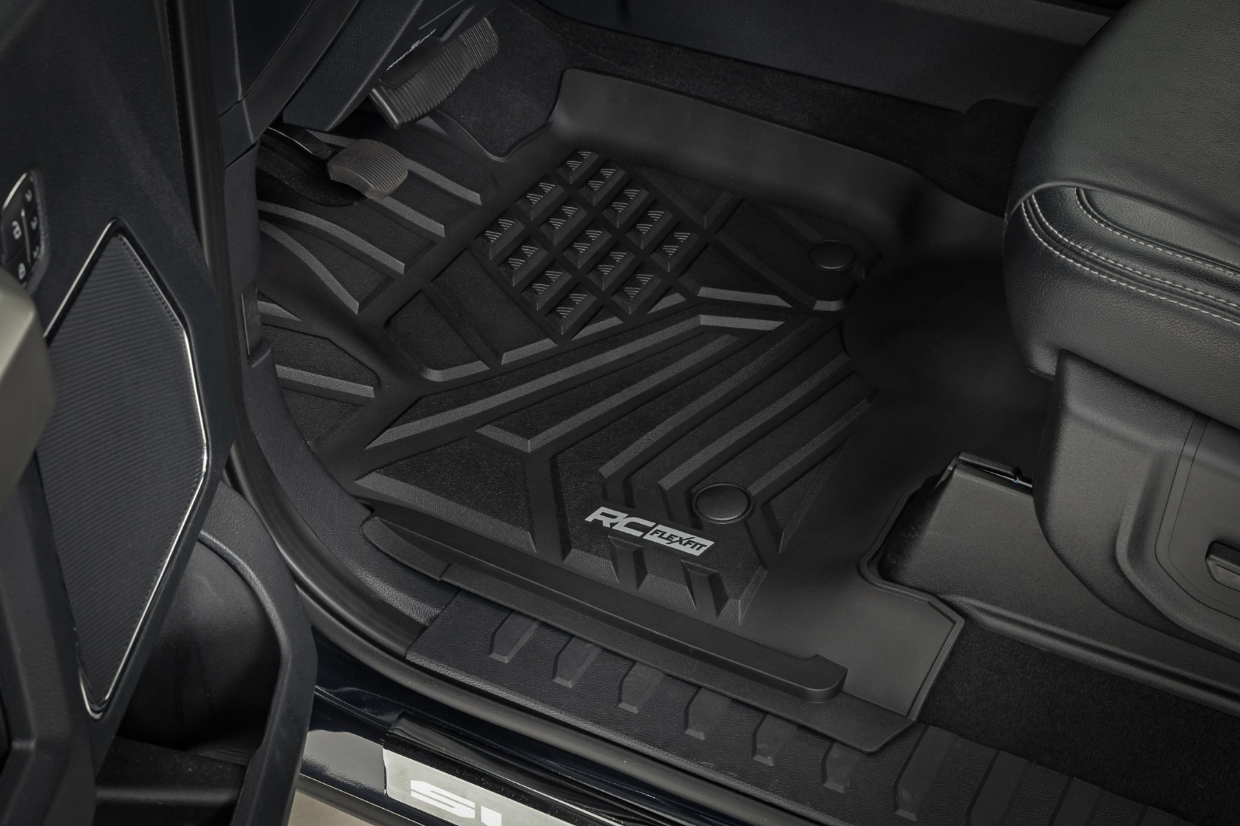 Rough Country Flex-Fit Floor Mats Front and Rear Ford F-250/F-350 Super Duty (17-26)