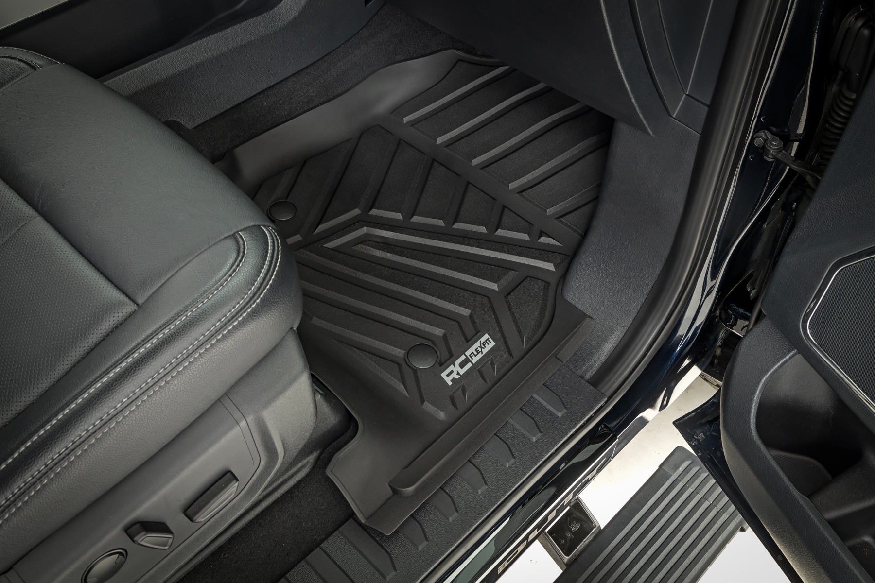 Rough Country Flex-Fit Floor Mats Front and Rear Ford F-250/F-350 Super Duty (17-26)
