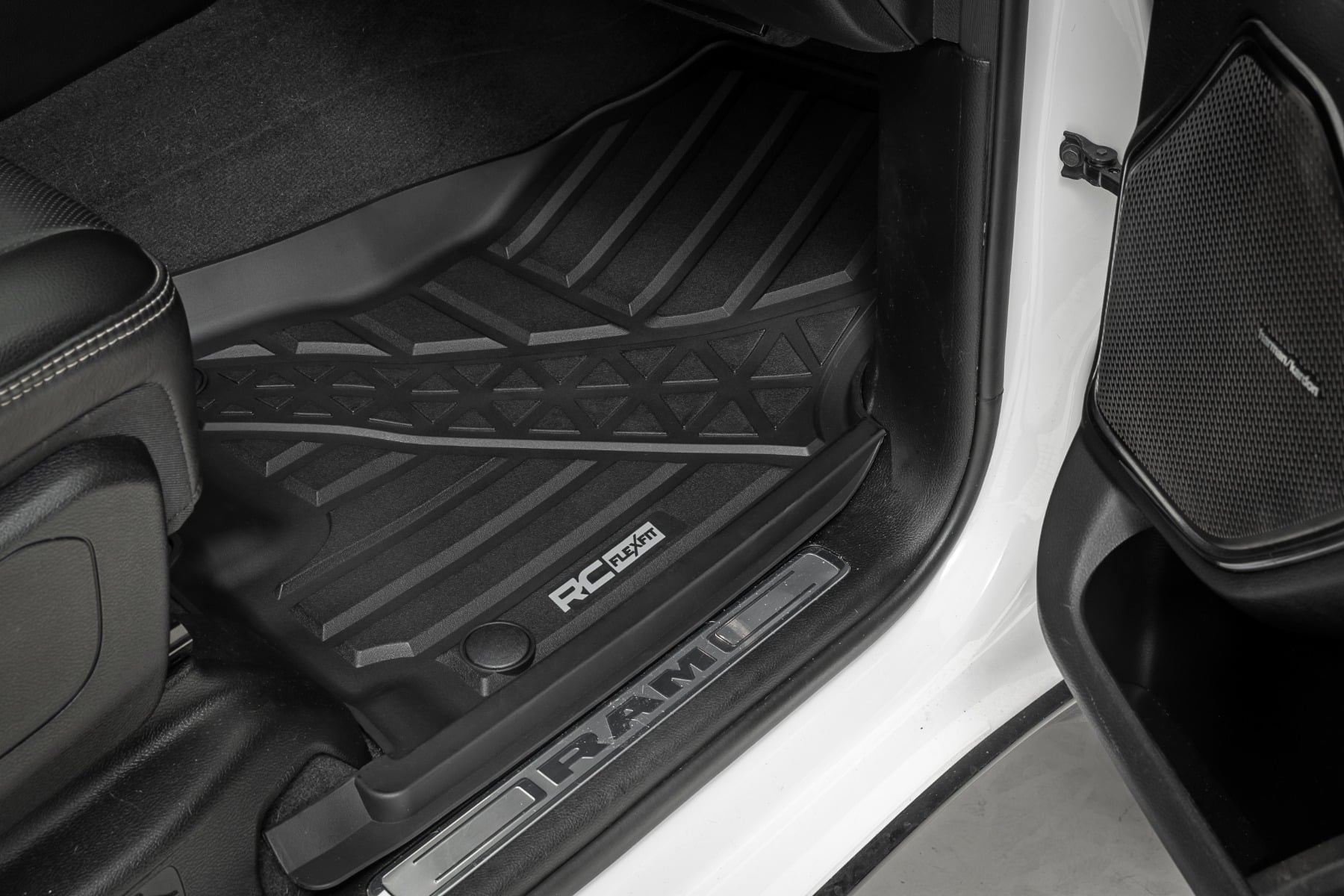Rough Country Flex-Fit Floor Mats Front Crew Ram 1500 (19-24)/1500 TRX (21-24)