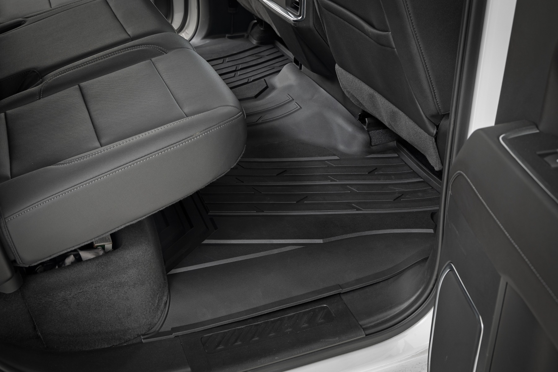 Rough Country Flex-Fit Floor Mats FR & RR FR Bucket Crew Chevy/GMC 1500/2500HD/3500HD (19-26)