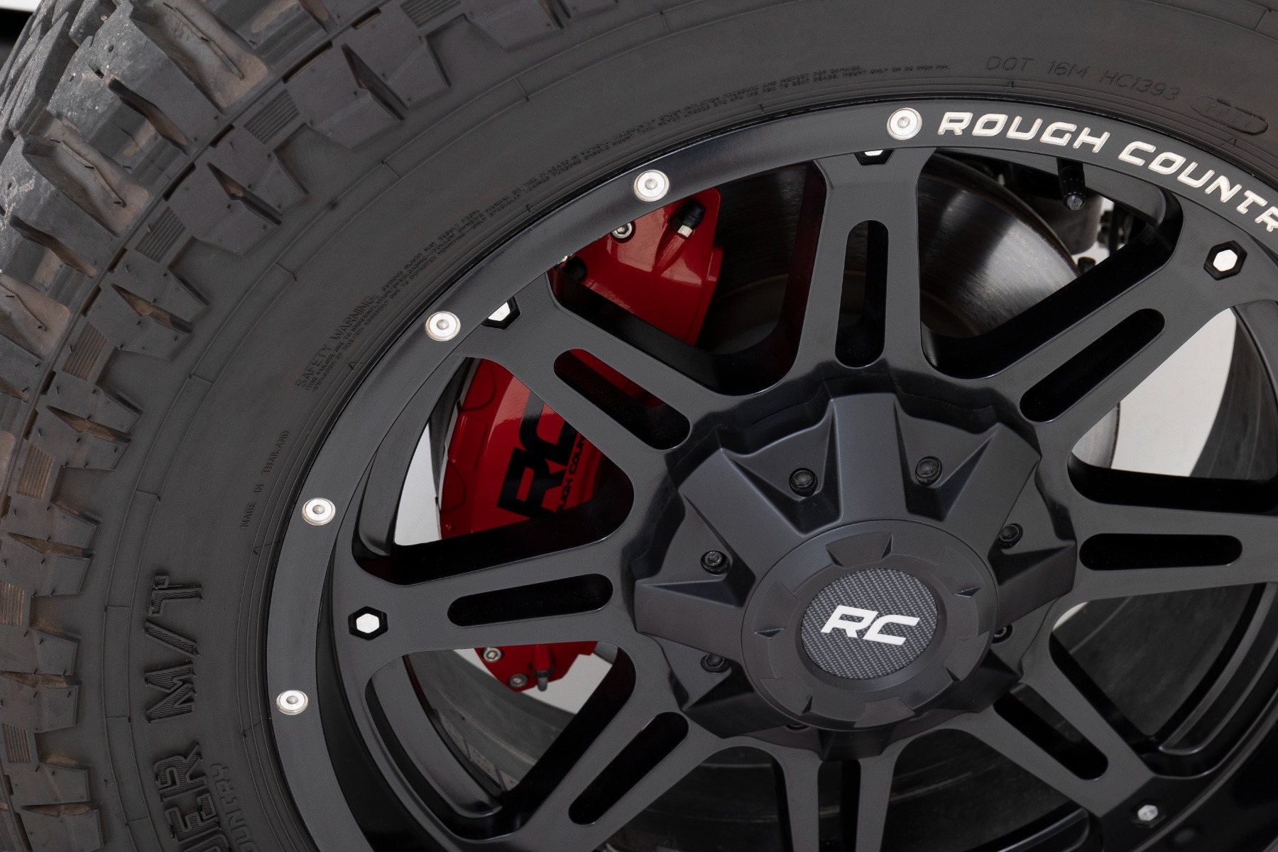 Rough Country Caliper Covers Rear Red Jeep Wrangler JK/Wrangler Unlimited (2007-2018)